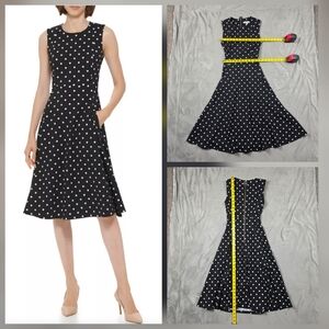 Calvin Klein Black and White Polka Dot Midi Dress 2 Calvin Klein Midi Dress Polk
